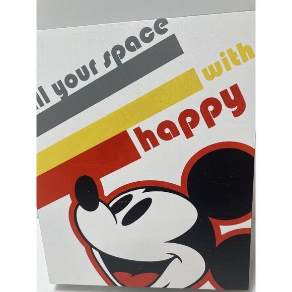 Hallmark Disney Mickey Mouse "Fill Your Space With Happy" Wooden Quote Sign, New - Picture 5 of 11